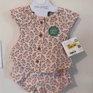 Little Planet by Carter's Cream Floral Diaper Cover Set